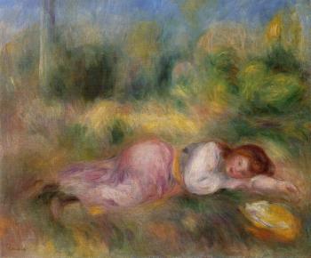 皮埃爾 奧古斯特 雷諾阿 Girl Streched out on the Grass 皮埃爾 奧古斯特 雷諾阿 Girl Streched out on the Grass